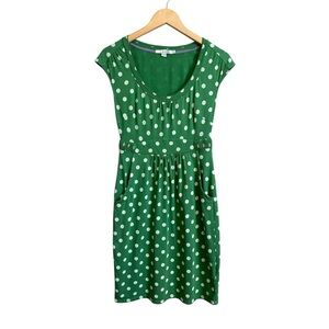 Boden Green and White Polka Dot Mini Dress